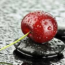 drops, cherry, Stone