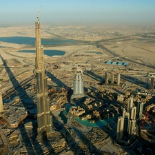 Dubai, shadows, Burj Khalifa, tower, Dubaj