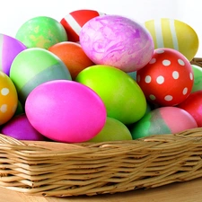 easter, basket, eggs