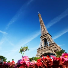 France, tower, Eiffla, Paris
