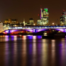 England, London, by, Thames, bridge