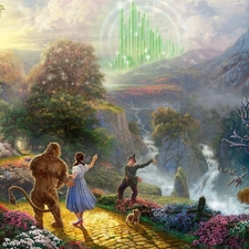 Thomas Kinkade, fantastic, Castle, Land of OZ