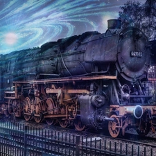 fantasy, engine, Train