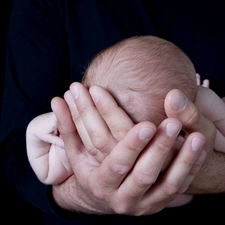 father, Baby, hands