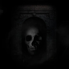 gate, fear, Portal, dark, Gate, Black, skull, Fog