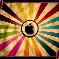 Apple, background, flag, rainbow