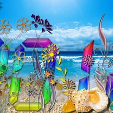 2012, sea, Flowers, graphics