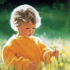 Donald Zolan, boy, Flowers
