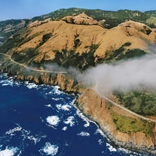 Big Sur, sea, Fog, California