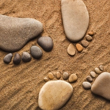 Foot, Stones, Sand