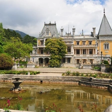 Crimea, palace, fountain, Massandra