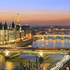 panorama, Paris by Night, France