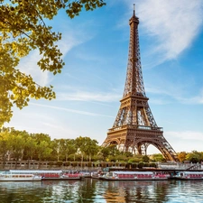 River, Paris, France, Eiffla Tower