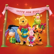 Winnie the Pooh, New Year, Piglet and Friends, friends