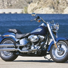 Front, Harley-Davidson Softail Fat Boy, shacks