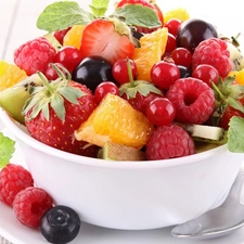 salad, fruit