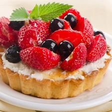 Fruits, strawberries, cakes, Tarts, facial flushing