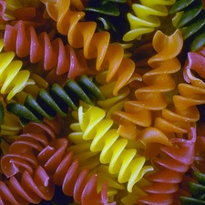 Fusilli, color, macaroni