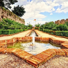 fountain, Garden