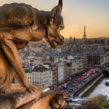 gargoyle, Town, Paris