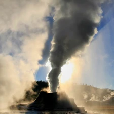 eruption, geyser