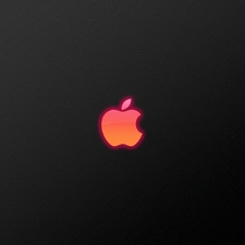 Apple, Pink, glow, logo