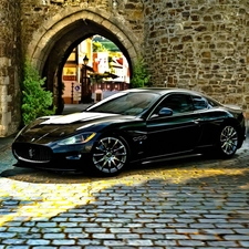 Black, maserati, Gran Turismo, Automobile