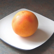 grape-fruit, plate