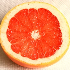 half, red grapefruit