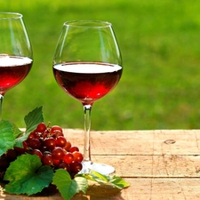 Grapes, glasses, Wine