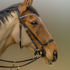 bridle, graphics, bay, profile, Horse