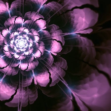 Violet, abstraction, graphics, Colourfull Flowers