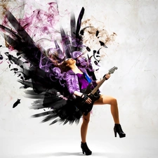 Graphics. Female, Guitar