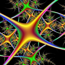 graphics, rainbow, Neurons