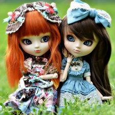 dolls, on Grass