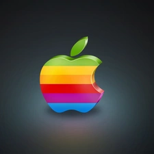 Great Rainbows, 3D, logo, Apple, color