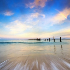 Great Rainbows, Pale, sun, sea, west