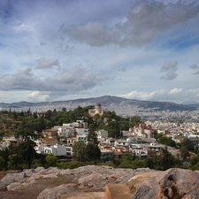 panorama, Athens, Greece, town