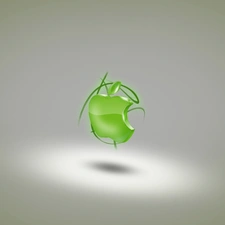 Apple, 3D, green ones, logo