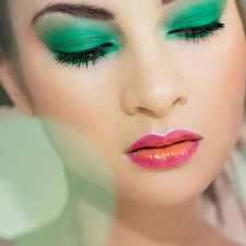 make-up, Women, Green