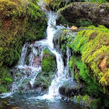 waterfall, green