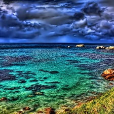 Gulf, clouds, sea