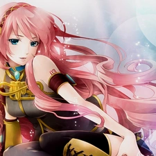 Megurine Luka, Pink, Hair, medallion