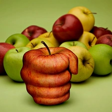 apples, hand