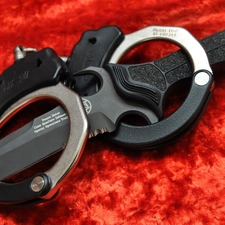 knife, handcuffs