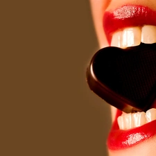 Heart, lips, chocolate
