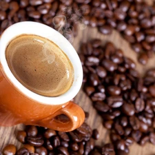 cup, grains, Heart, coffee