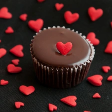 heart, cake, Valentine