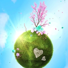 graphics, grass, heart, sapling