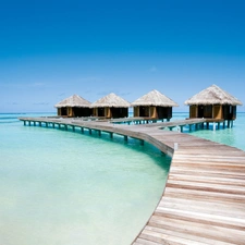 Houses, sea, pier